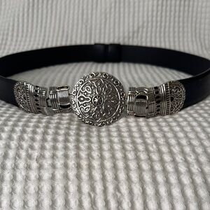 Chico's Black and Silver Ornate Women's Belt